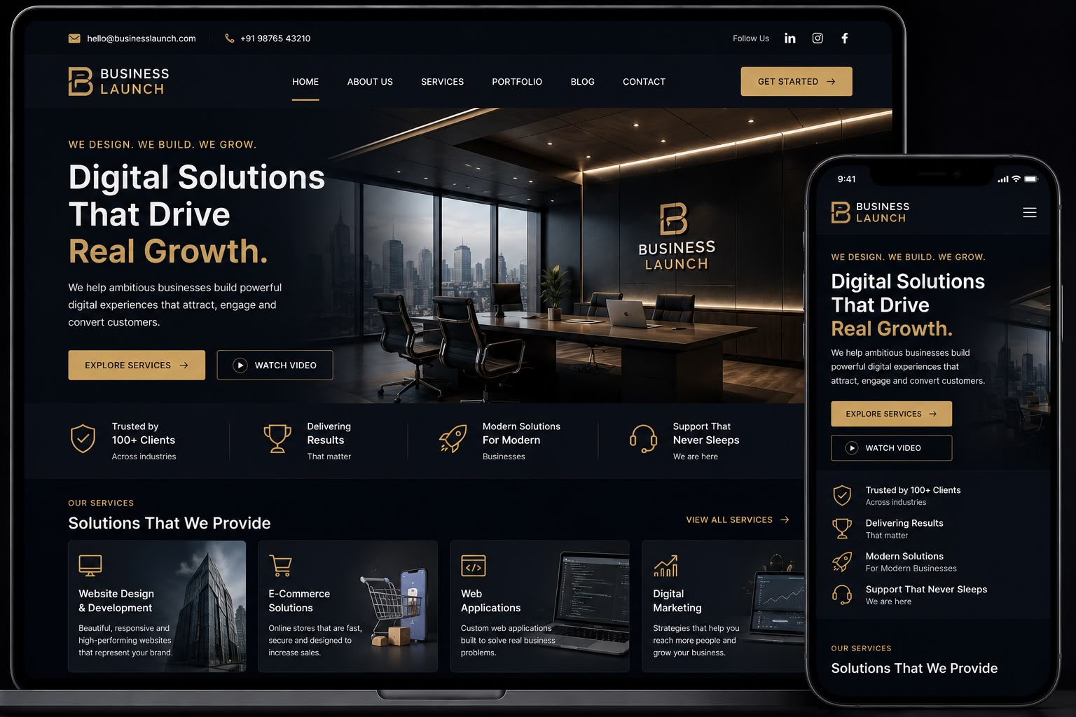 Business Launch website concept
