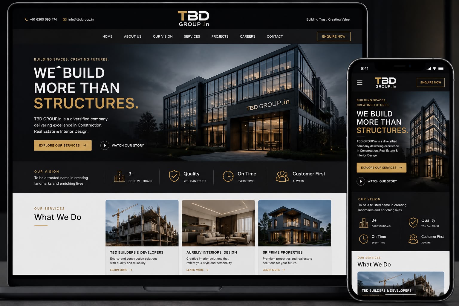 TBD GROUP website concept